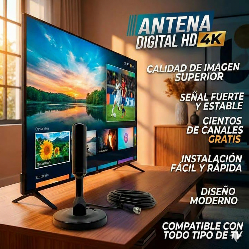 ¡OFERTA 2X1! Antena TV Digital 4K HD 📡 Disfruta Señal Abierta en Alta Definición