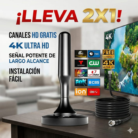 ¡OFERTA 2X1! Antena TV Digital 4K HD 📡 Disfruta Señal Abierta en Alta Definición